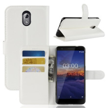 Oldalra nyíló tok Nokia 3.1 telefonhoz - FEHÉR