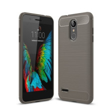 LG K8 (2018) karbon mintás tok - SZÜRKE