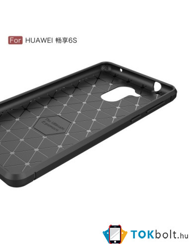 Huawei Enjoy 6s / Honor 6C karbon mintás tok - FEKETE