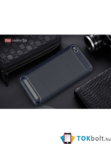 Xiaomi Redmi 5A karbon mintás tok - KÉK