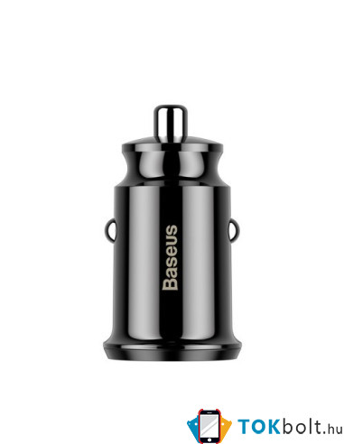 BASEUS intelligens mini univerzális szivargyújtós autós töltő gyorstöltő funkcióval DUAL USB - FEKETE