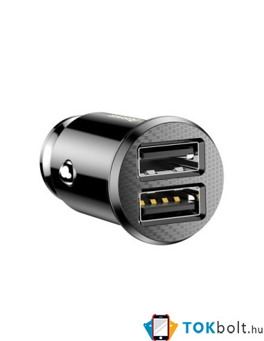 BASEUS intelligens mini univerzális szivargyújtós autós töltő gyorstöltő funkcióval DUAL USB - FEKETE