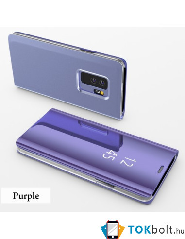 Flip telefontok átlátszó előlappal Samsung Galaxy S9 készülékhez - LILA