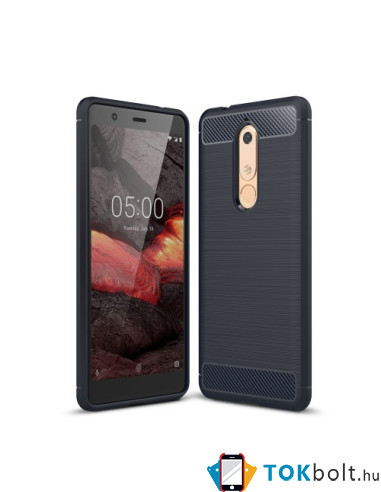 Nokia 5.1 karbon mintás tok - KÉK