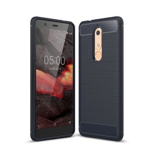 Nokia 5.1 karbon mintás tok - KÉK