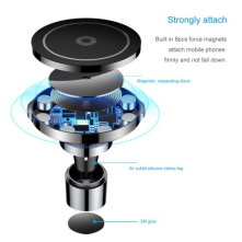 BASEUS QC2.0 Qi multifunkciós műszerfalra és szellőzőrácsra is rögzíthető wireless töltős autós tartó - FEKETE