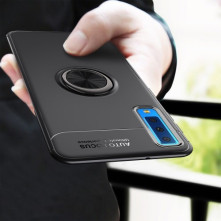 Samsung Galaxy A7 (2018) gyűrűs tok - FEKETE