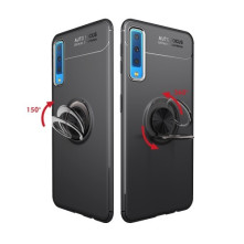 Samsung Galaxy A7 (2018) gyűrűs tok - FEKETE