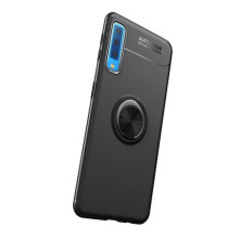 Samsung Galaxy A7 (2018) gyűrűs tok - FEKETE