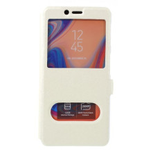 Két ablakos tok Samsung Galaxy A7 (2018) telefonhoz - FEHÉR