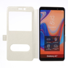 Két ablakos tok Samsung Galaxy A7 (2018) telefonhoz - FEHÉR