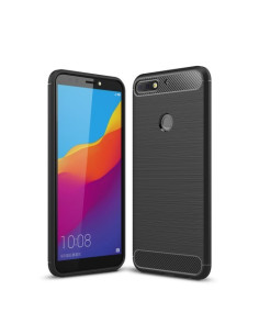 Huawei Y7 Prime (2018) karbon mintás tok - FEKETE