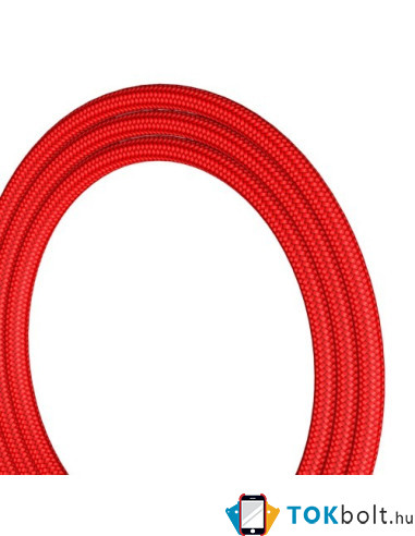 BASEUS 2A Type-C USB 2m gyorstöltő kábel, adatkábel, éjjeli lámpával - PIROS