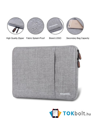 HAWEEL univerzális vízhatlan, ütéselnyelő tok max. 15 colos laptop / notebook készülékekhez - SZÜRKE