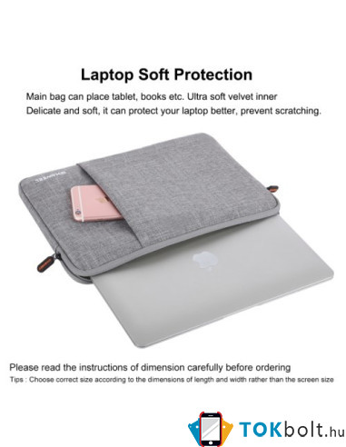 HAWEEL univerzális vízhatlan, ütéselnyelő tok max. 15 colos laptop / notebook készülékekhez - SZÜRKE