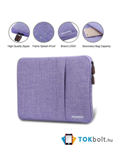 HAWEEL univerzális vízhatlan, ütéselnyelő tok max. 15 colos laptop / notebook készülékekhez - LILA