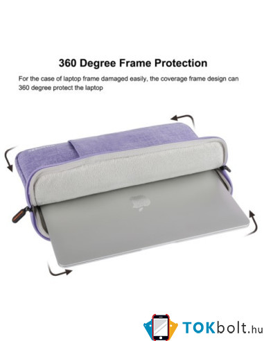 HAWEEL univerzális vízhatlan, ütéselnyelő tok max. 15 colos laptop / notebook készülékekhez - LILA