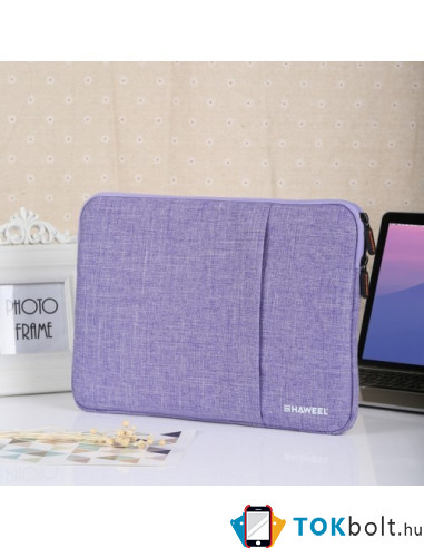 HAWEEL univerzális vízhatlan, ütéselnyelő tok max. 15 colos laptop / notebook készülékekhez - LILA
