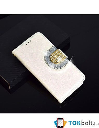Tükrös csillámos telefontok Samsung Galaxy A8 (2018) telefonhoz - FEHÉR