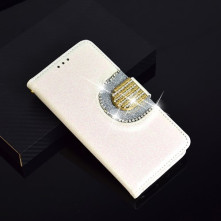 Tükrös csillámos telefontok Samsung Galaxy A8 (2018) telefonhoz - FEHÉR