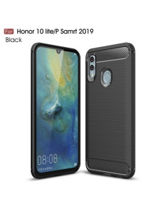 Huawei P Smart (2019) / Honor 10 Lite karbon mintás tok - FEKETE