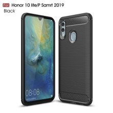 Huawei P Smart (2019) / Honor 10 Lite karbon mintás tok - FEKETE