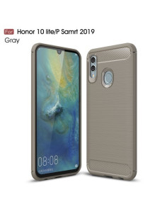 Huawei P Smart (2019) / Honor 10 Lite karbon mintás tok - SZÜRKE