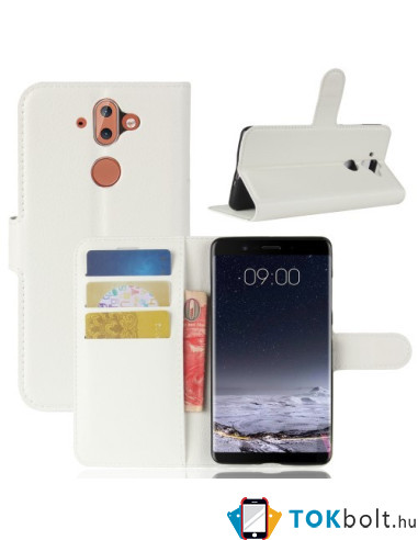 Oldalra nyíló tok Nokia 8 Sirocco telefonhoz - FEHÉR