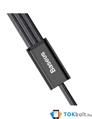 Baseus Speed Series 1.2m 3A (1 x 8pin + 1 x Micro USB + 1 x Type-C to USB) adatkábel és töltőkábel - FEKETE