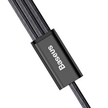 Baseus Speed Series 1.2m 3A (1 x 8pin + 1 x Micro USB + 1 x Type-C to USB) adatkábel és töltőkábel - FEKETE