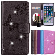 Tükrös csillámos telefontok iPhone 8 / iPhone 7 telefonhoz - FEKETE