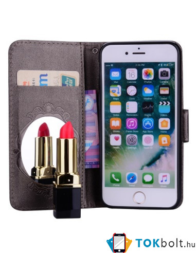 Tükrös csillámos telefontok iPhone 8 / iPhone 7 telefonhoz - FEKETE