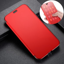 BASEUS flip telefontok átlátszó előlappal iPhone Xs készülékhez - PIROS