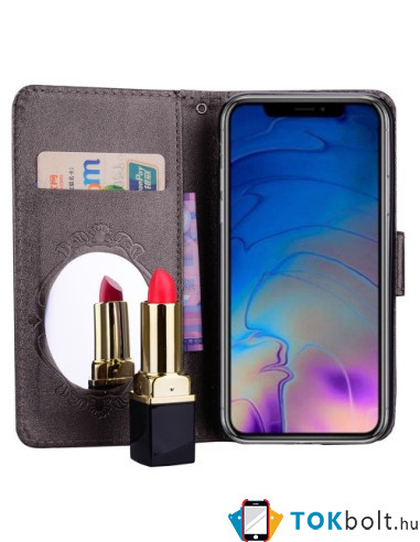 Tükrös csillámos telefontok iPhone XR telefonhoz - FEKETE