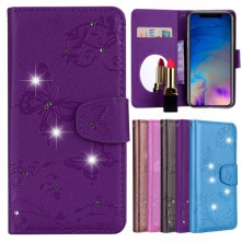 Tükrös csillámos telefontok iPhone XR telefonhoz - LILA