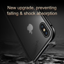 BASEUS mágneses fém keret + Kijelzővédő edzett üveg tok iPhone XS Max készülékhez - FEKETE