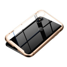 BASEUS mágneses fém keret + Kijelzővédő edzett üveg tok iPhone XS Max készülékhez - ARANY