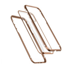 BASEUS mágneses fém keret + Kijelzővédő edzett üveg tok iPhone XS Max készülékhez - ARANY