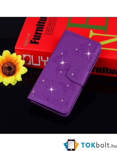 Tükrös csillámos telefontok Samsung Galaxy S9 telefonhoz - LILA
