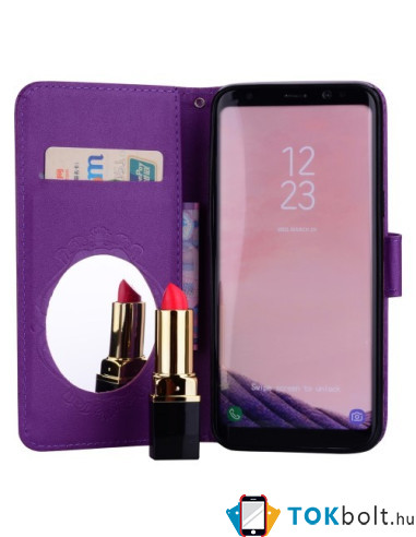 Tükrös csillámos telefontok Samsung Galaxy S8 Plus telefonhoz - LILA