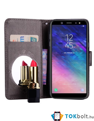 Tükrös csillámos telefontok Samsung Galaxy A6 (2018) telefonhoz - FEKETE