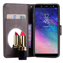 Tükrös csillámos telefontok Samsung Galaxy A6 (2018) telefonhoz - FEKETE