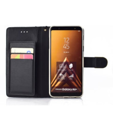 Tükrös csillámos mobiltok Samsung Galaxy A6 Plus (2018) telefonhoz - FEKETE