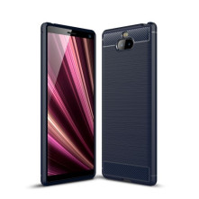 Sony Xperia 10 karbon mintás tok - KÉK
