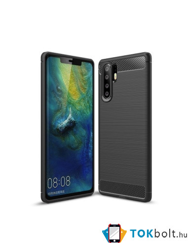 Huawei P30 Pro karbon mintás tok - FEKETE