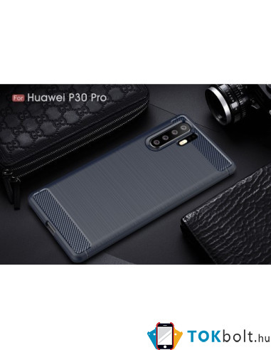 Huawei P30 Pro karbon mintás tok - KÉK