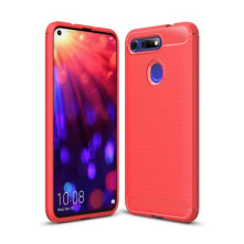 Huawei Honor View 20 / V20 karbon mintás tok - PIROS