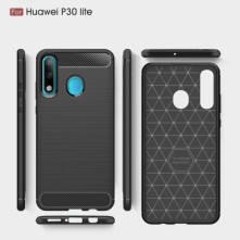 Huawei P30 Lite karbon mintás tok - FEKETE