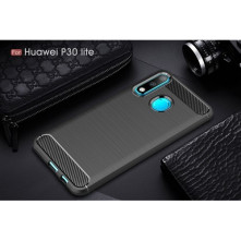 Huawei P30 Lite karbon mintás tok - FEKETE