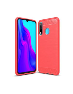 Huawei P30 Lite karbon mintás tok - PIROS